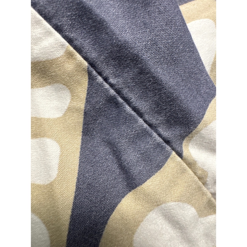 Serena & Lily Duvet Cover King Navy Blue Sand White Cotton Peacock Medallion - Picture 6 of 9